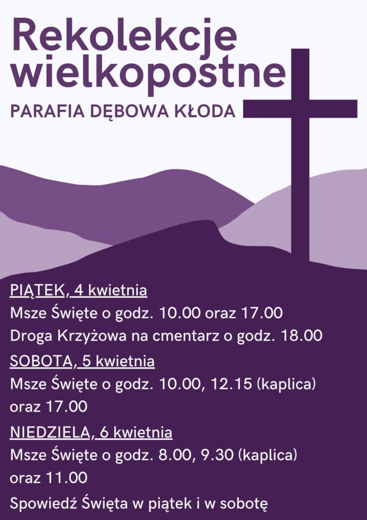 plakat rekolekcje wielkopostne 2025