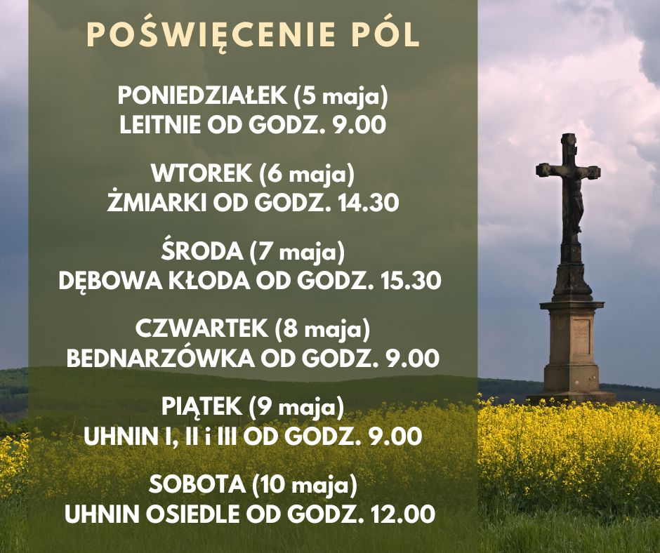 plakat poświęcenie pól w parafii - program