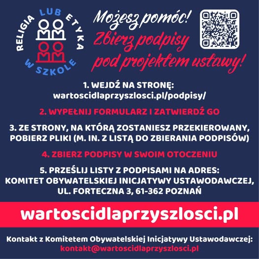 plakat TAK dla lekcji religii