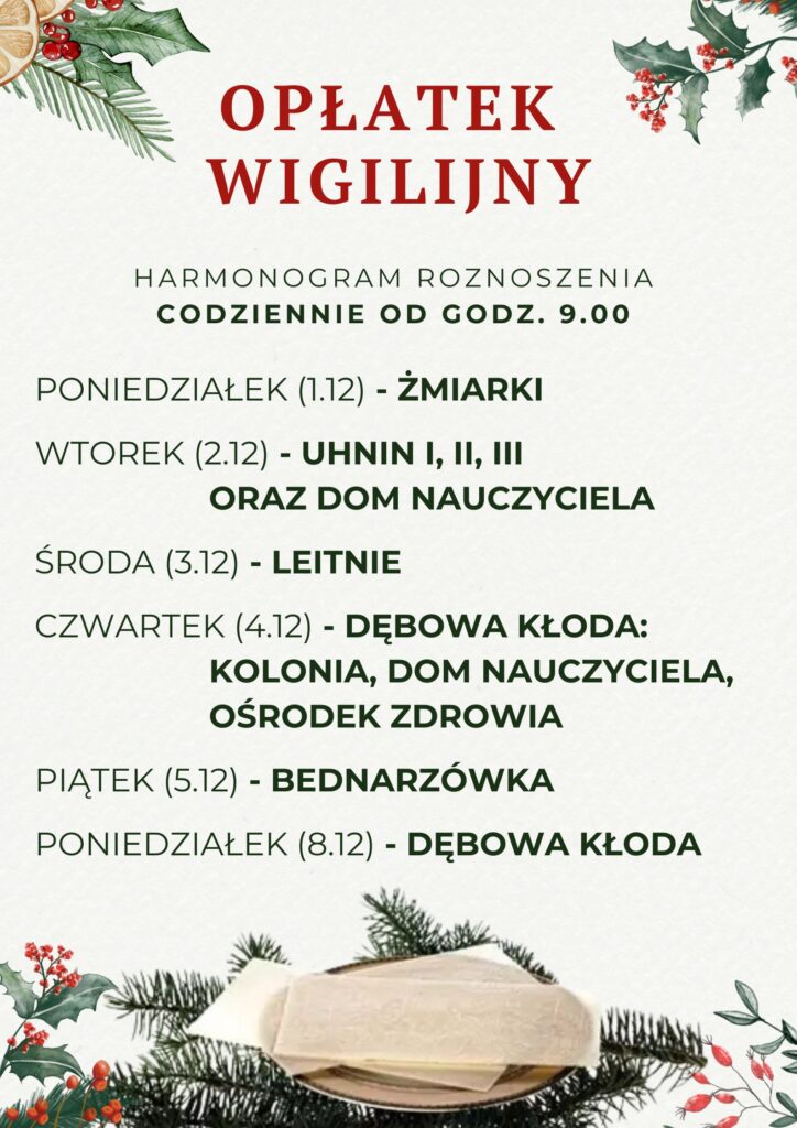 oplatek 2025 roznoszenie